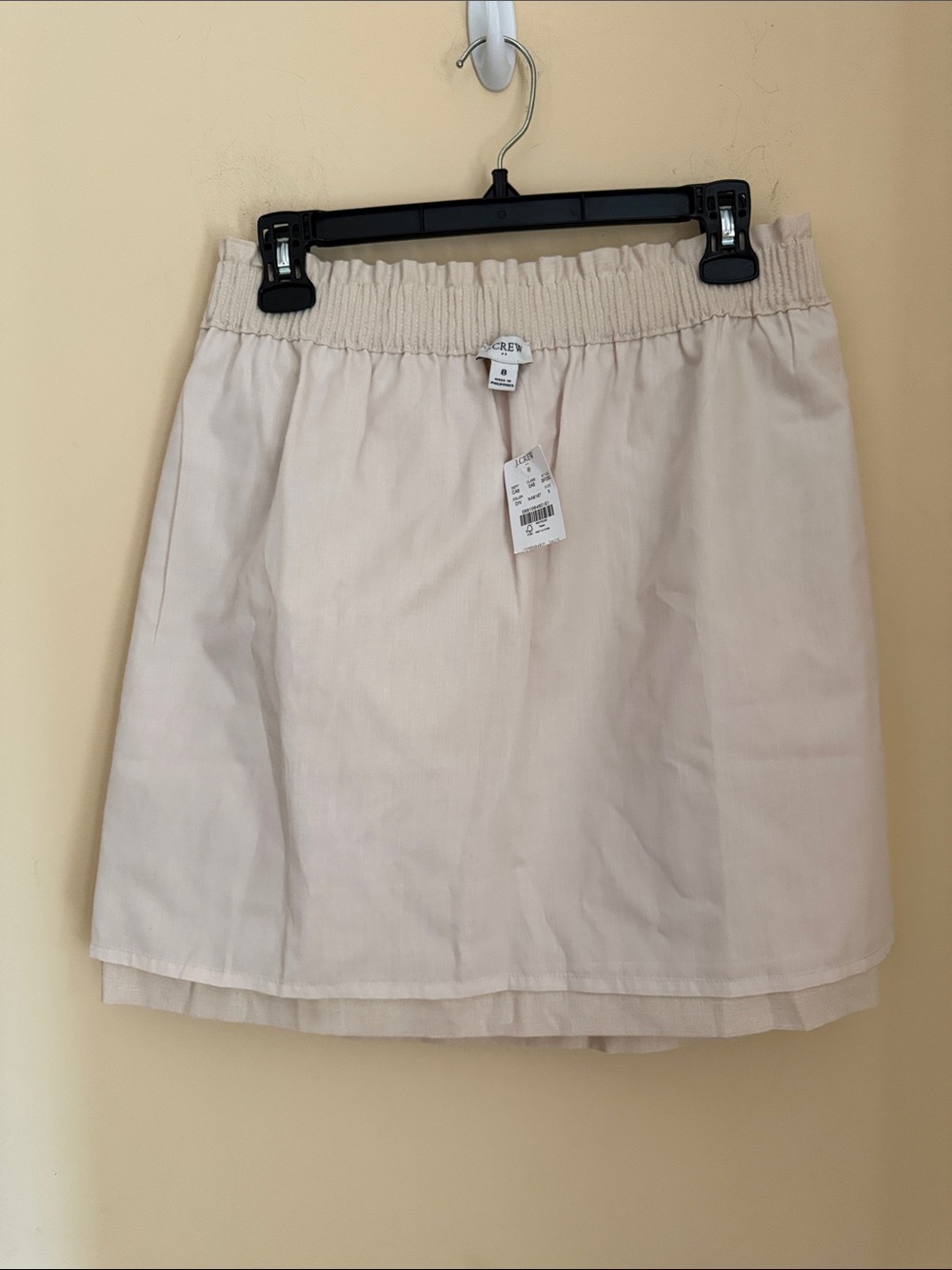 J. Crew Cream Elastic-Waist Mini Skirt Sz 8 - Picture 3 of 7